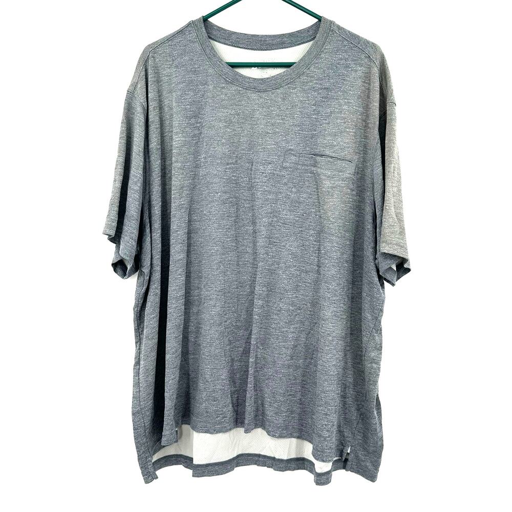Duluth Trading Co. Size 3XL Short Sleeve‎ Crewneck T-Shirt Pocket Gray Polyester